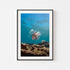 Striped Majesty coastal seascape in black frame - modern beach photography wall art