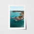 Sugarloaf Bay coastal seascape in white frame - Sydney landscape wall art for modern homes