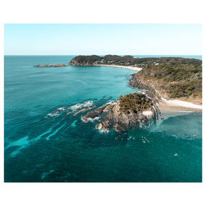 Sugarloaf Bay aerial coastal landscape - unframed seascape photography wall art