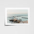Bronte Beach sun-drenched aerial landscape in white frame - coastal photography wall art