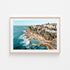 Bronte Beach sunlit coastal landscape in oak frame - Australian beach wall art