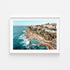 Bronte Beach sunlit coastal landscape in white frame - Sydney seascape wall art