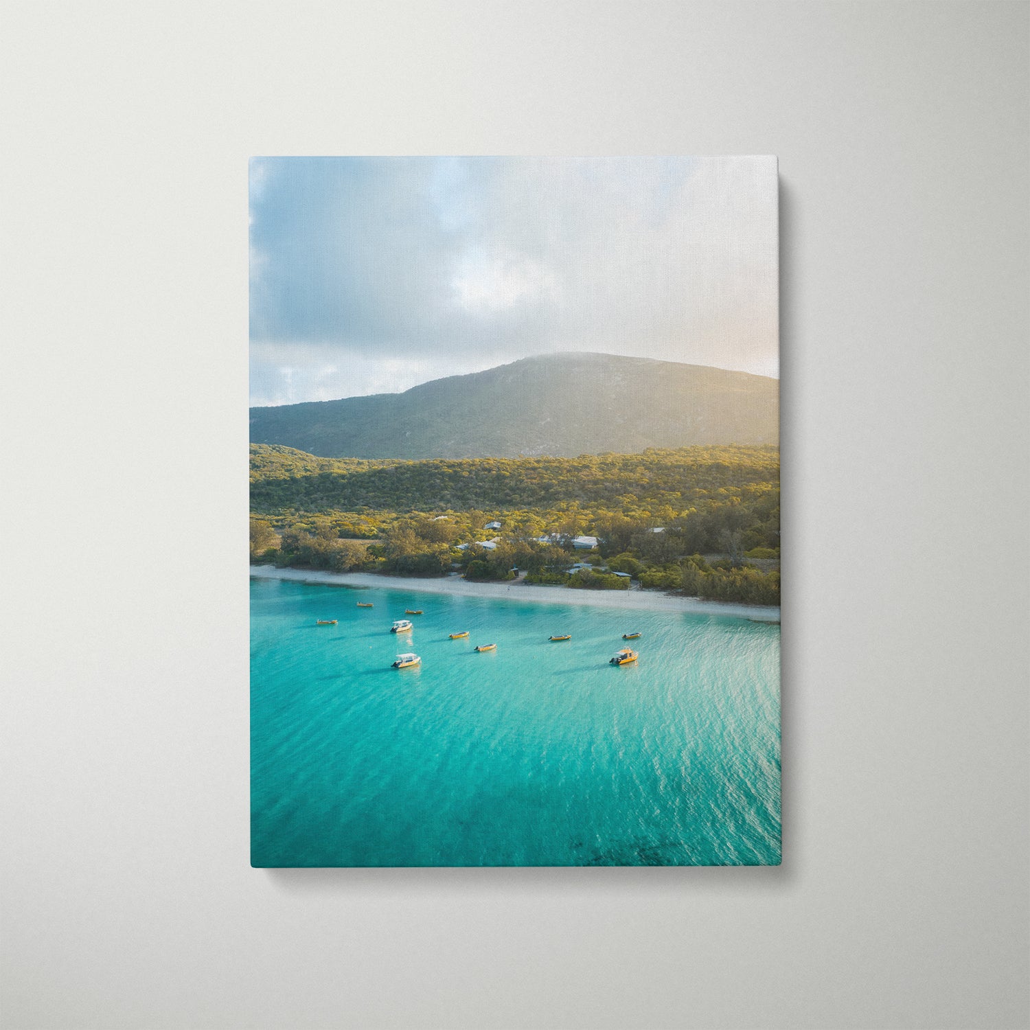 Lizard Island sunrise seascape in white frame - tropical coastal wall art