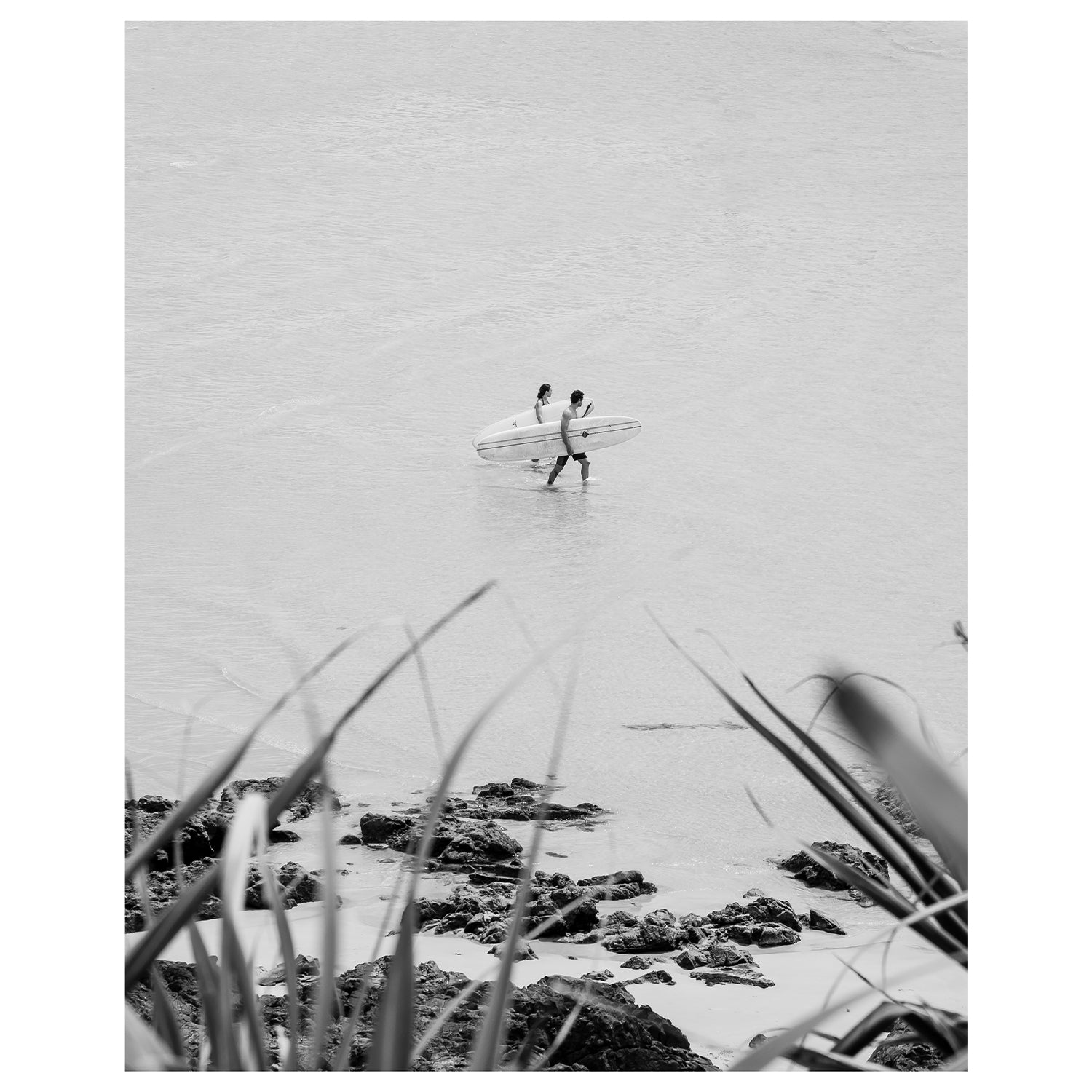 Byron Bay surf partners swimming underwater - coastal marine life wall art print