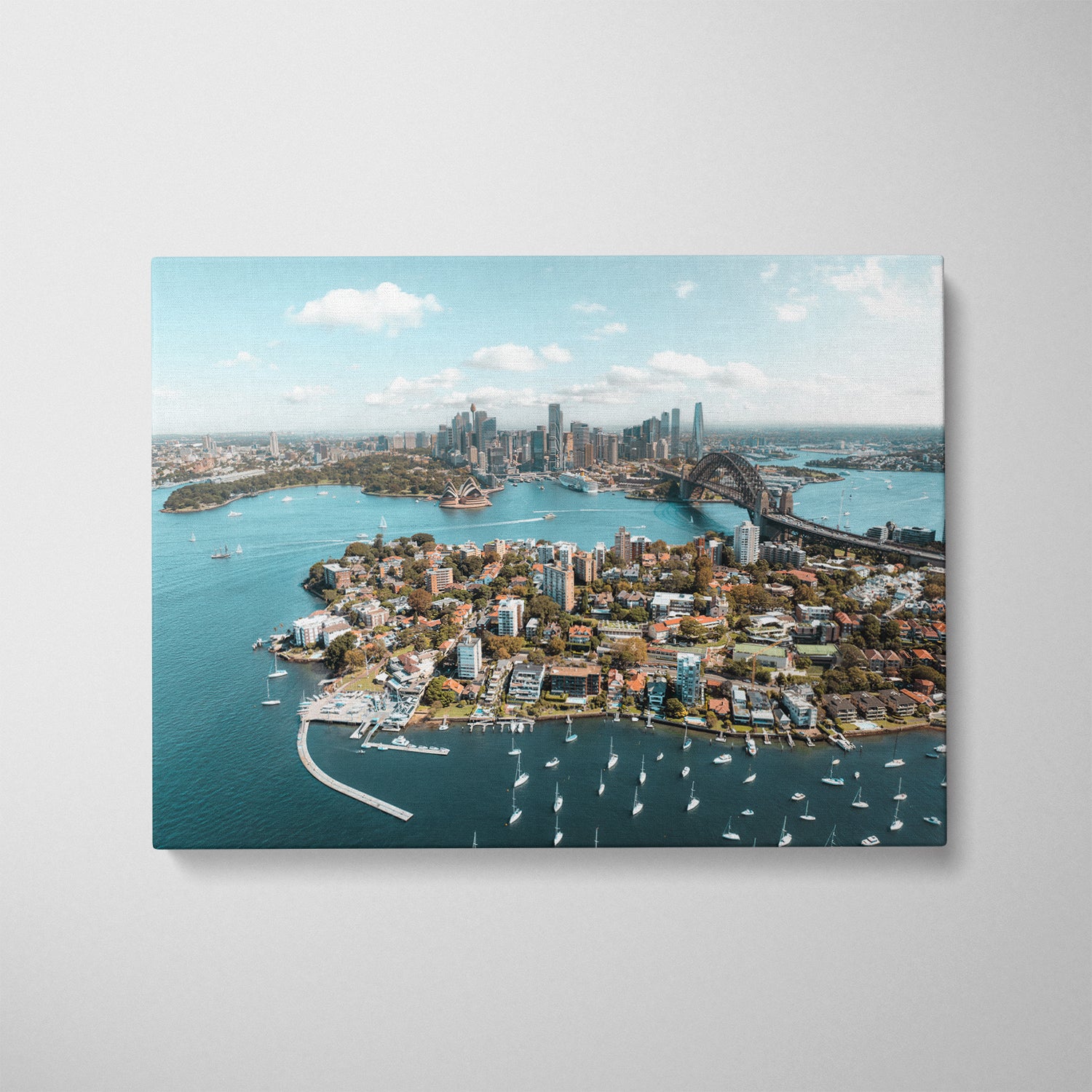 Sydney coastal views in white frame - Australian landscape photography wall art