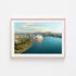 Sydney cityscape at first light in oak frame - coastal photography wall art