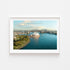 Sydney Harbour first light seascape in white frame - coastal sunrise photography wall art