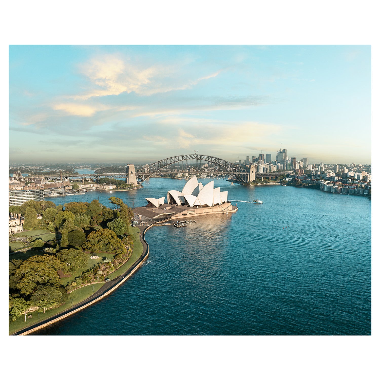 Sydney harbour at first light - unframed coastal photography art for modern homes