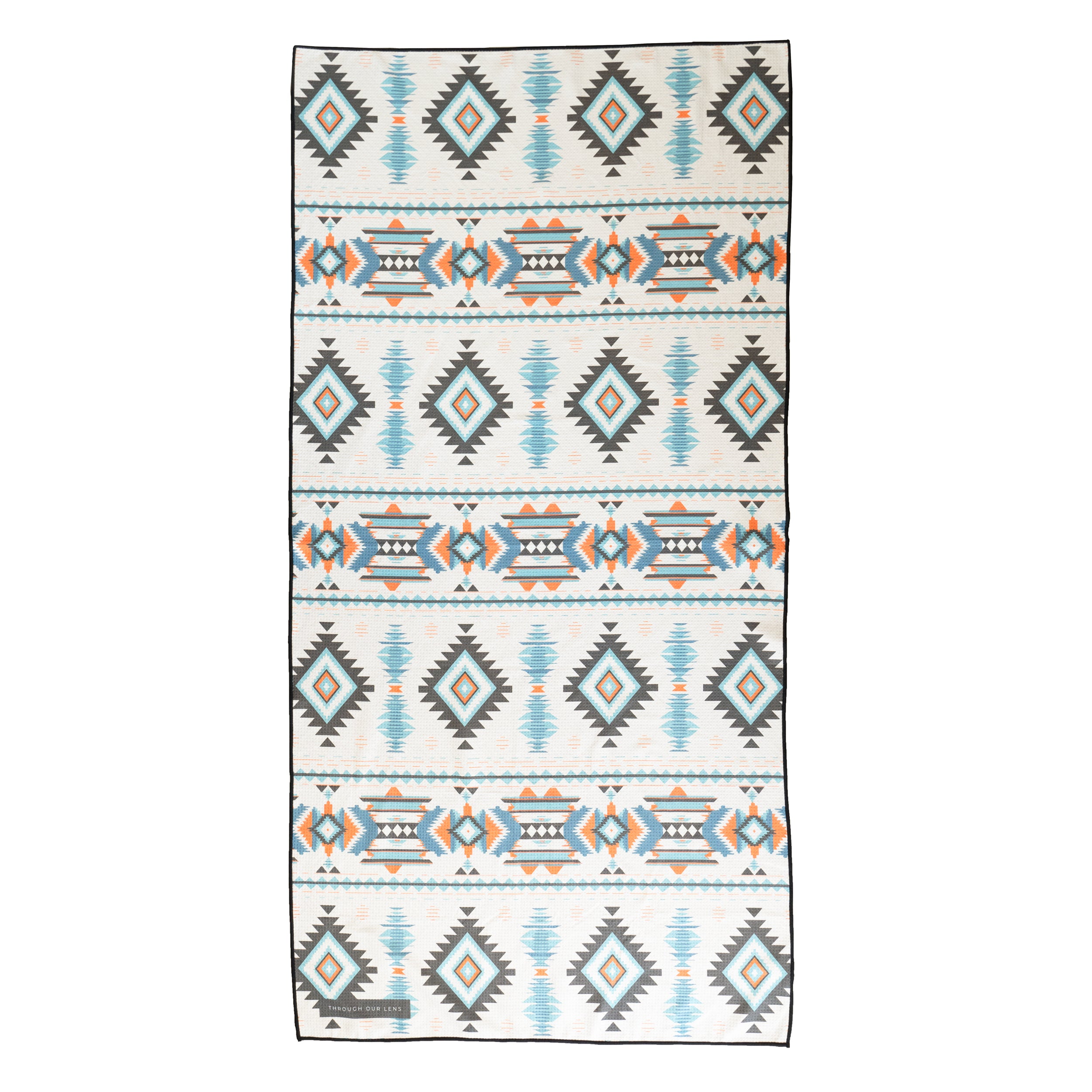 Tribal Tides beach towel pattern in coastal colors - seascape wall art for modern homes