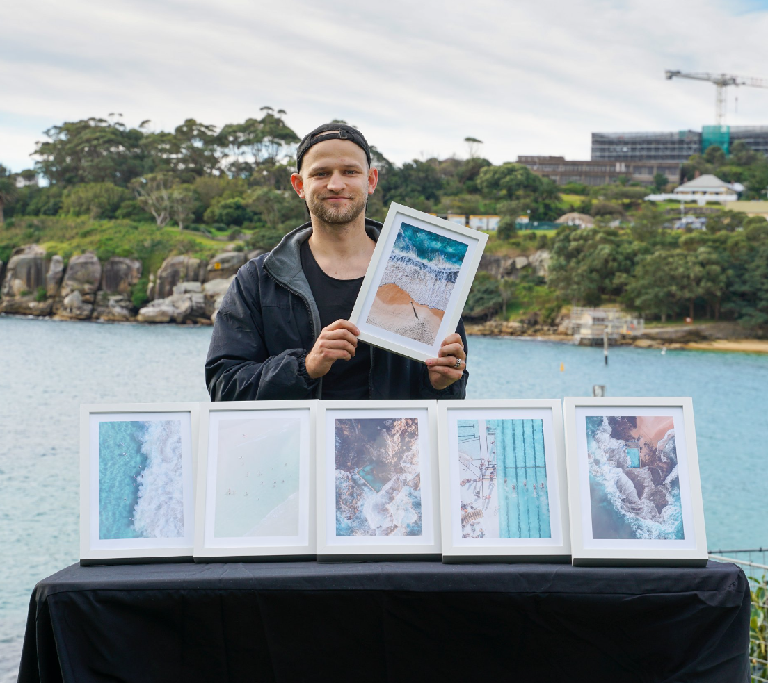 A3 size upgrade option in white frame - coastal photography wall art print