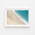 Layered summer beach landscape in white frame - coastal wall art for modern homes