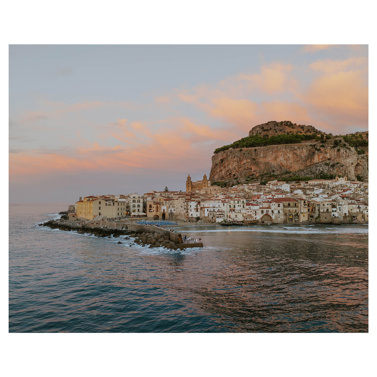 Sunset in Cefalu Art Print