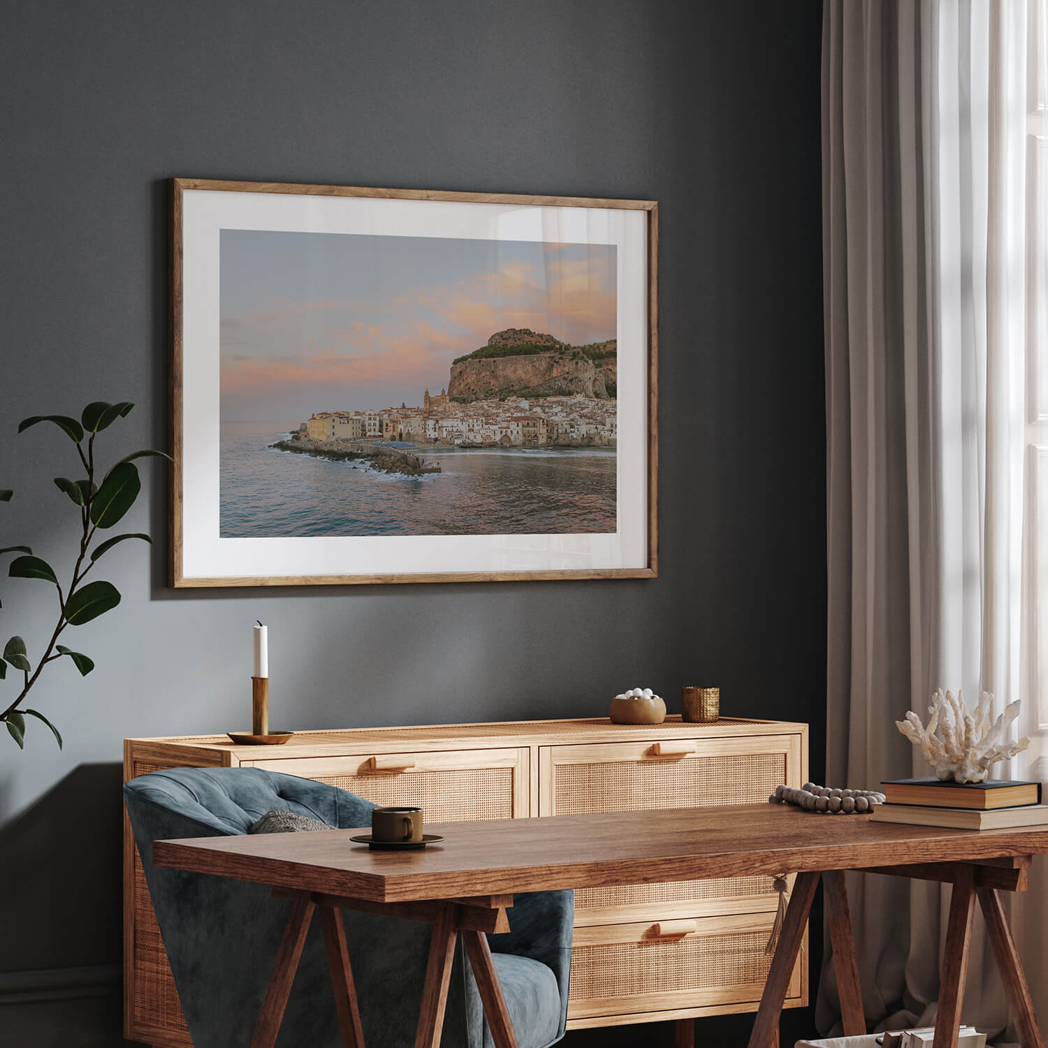 Sunset in Cefalu Art Print