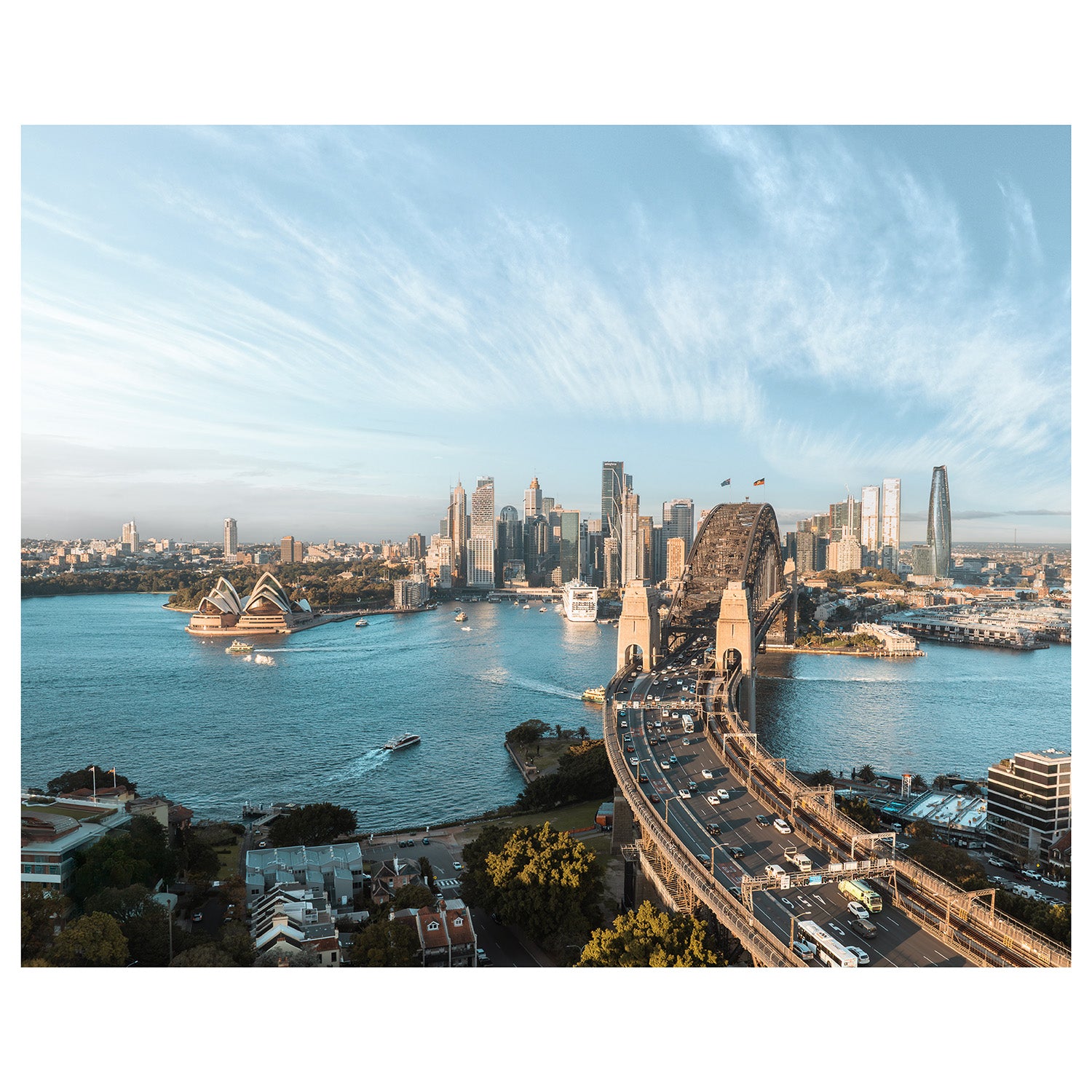 Sydney Harbour City Scape View with bridge and opera house