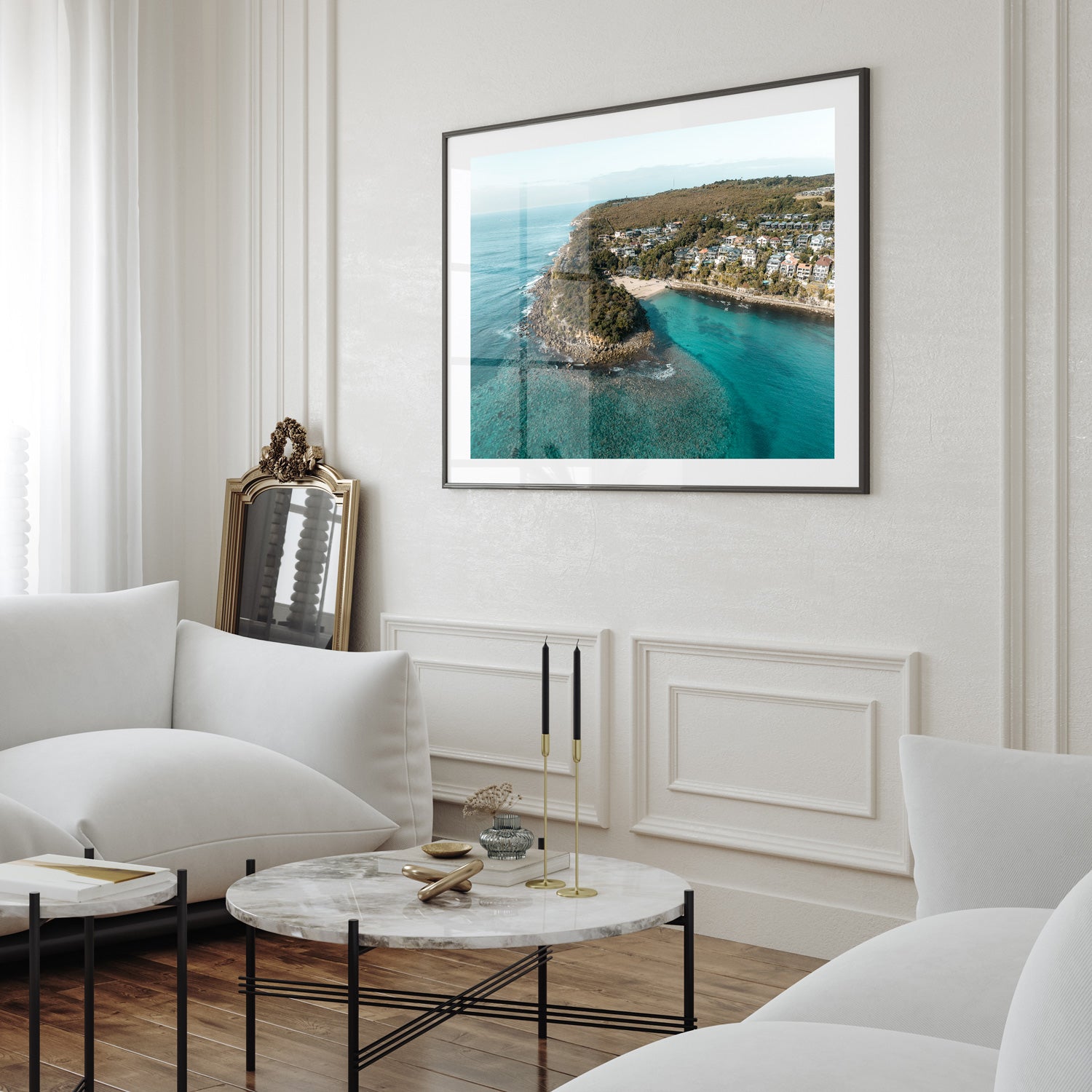 Taste of Paradise tropical coastal landscape in black frame - beach wall art