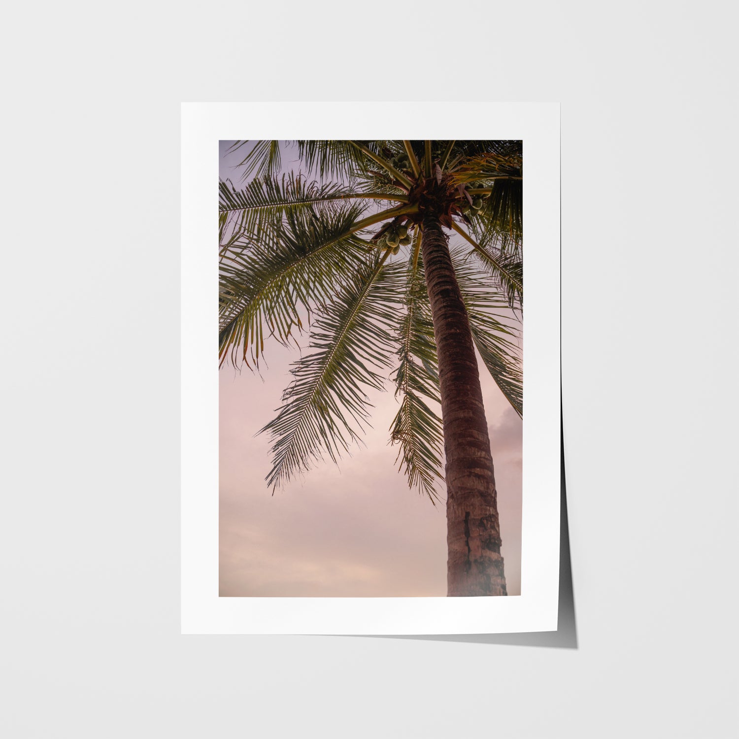 Tropical seascape view in white frame - coastal landscape wall art for modern homes