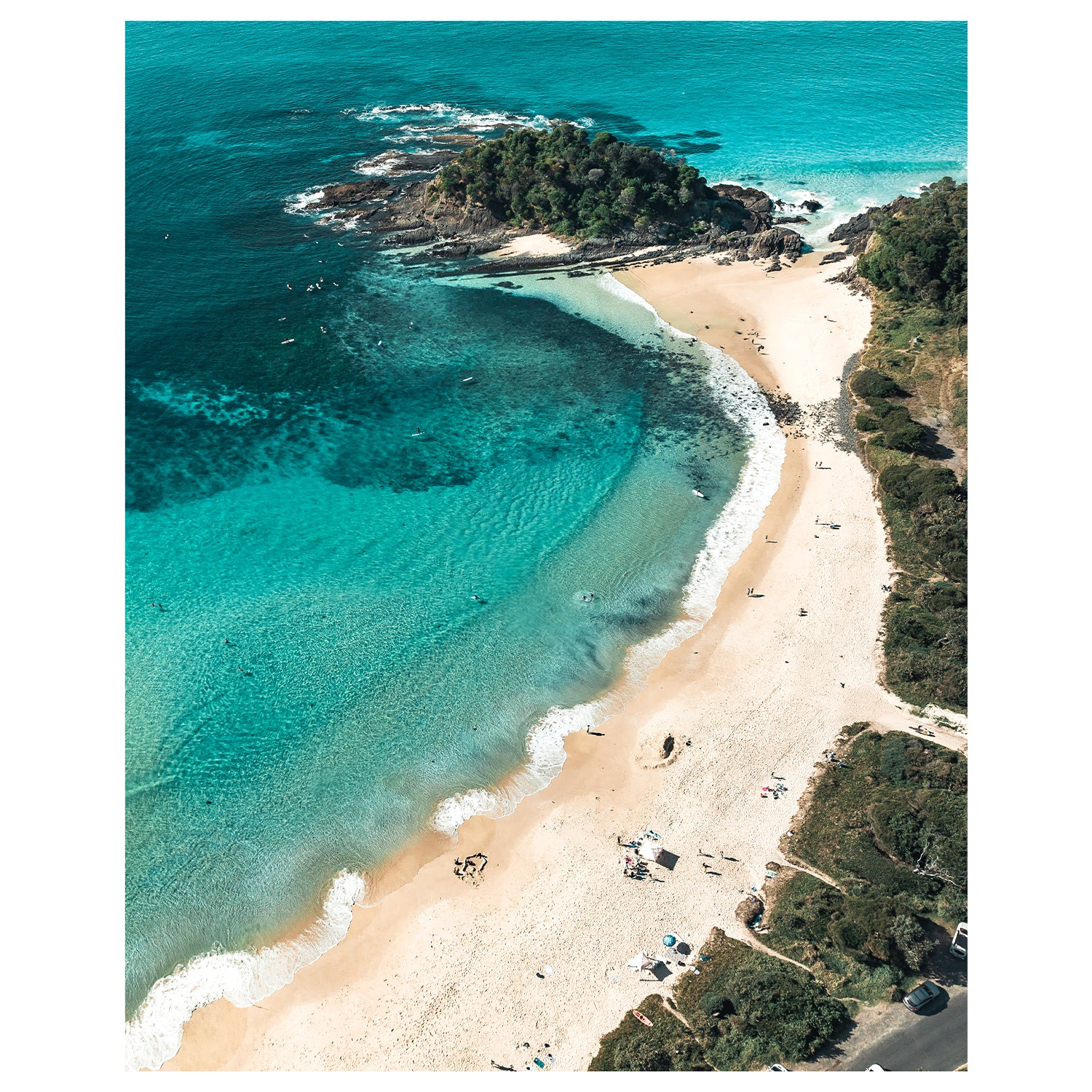 Vacay Mode tropical beach vibes - coastal typography art print for modern beach homes