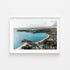 Balmoral Beach glowing sunset in white frame - coastal seascape photography wall art