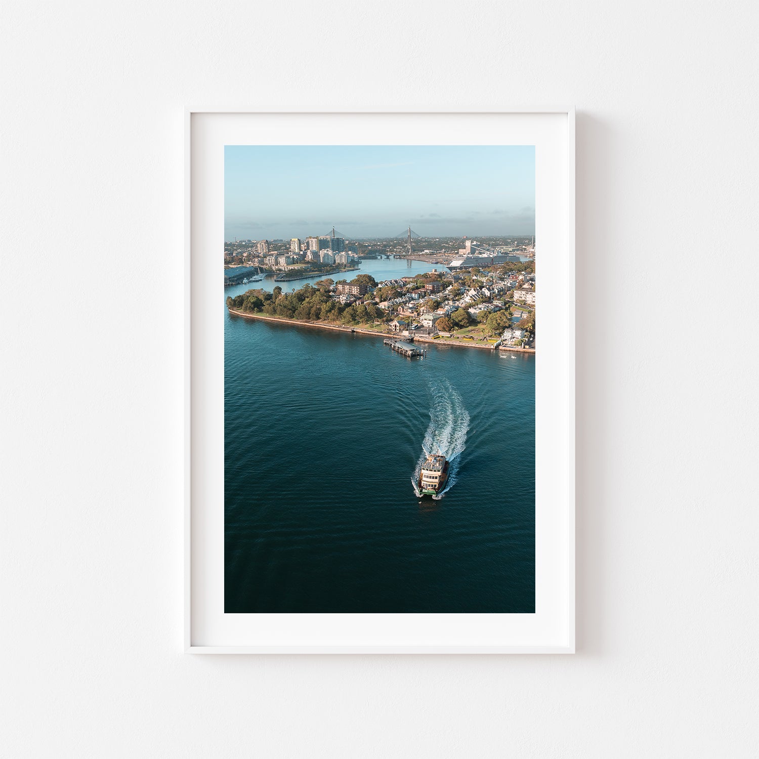 Balmain Ferry on Sydney Harbour - coastal photography unframed print for modern homes