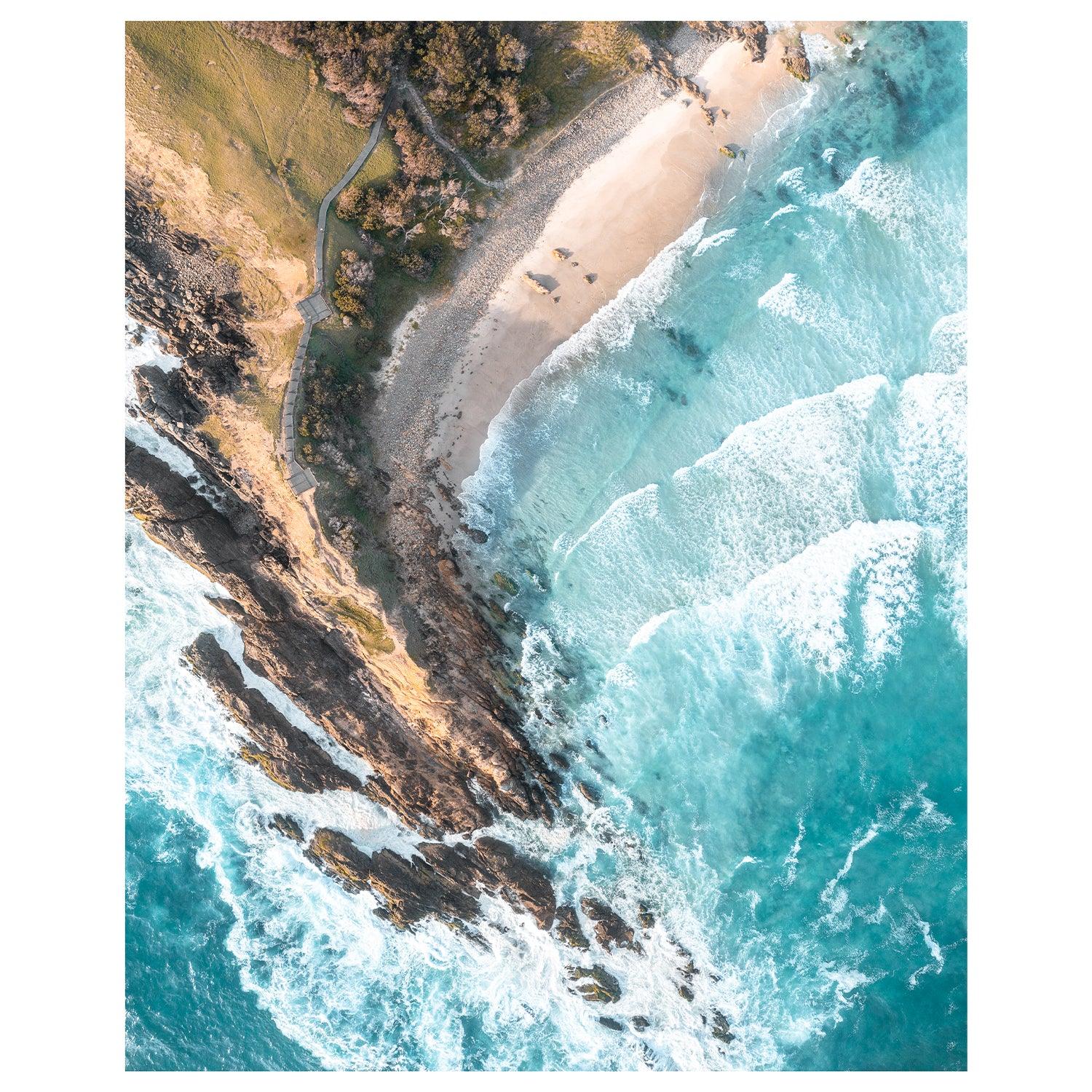 Above Little Wategos Art Print-Print-Through Our Lens-Through Our Lens