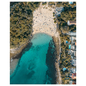 Above Shelly aerial view unframed photography - coastal beach wall art