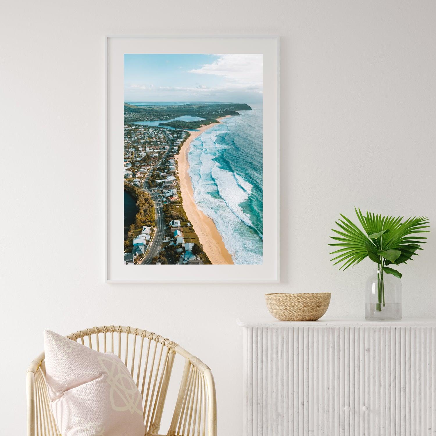 Along Terrigal Art Print-Print-Through Our Lens-White Frame-Small-Through Our Lens