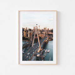 Anzac Bridge Sunset Art Print - Through Our Lens