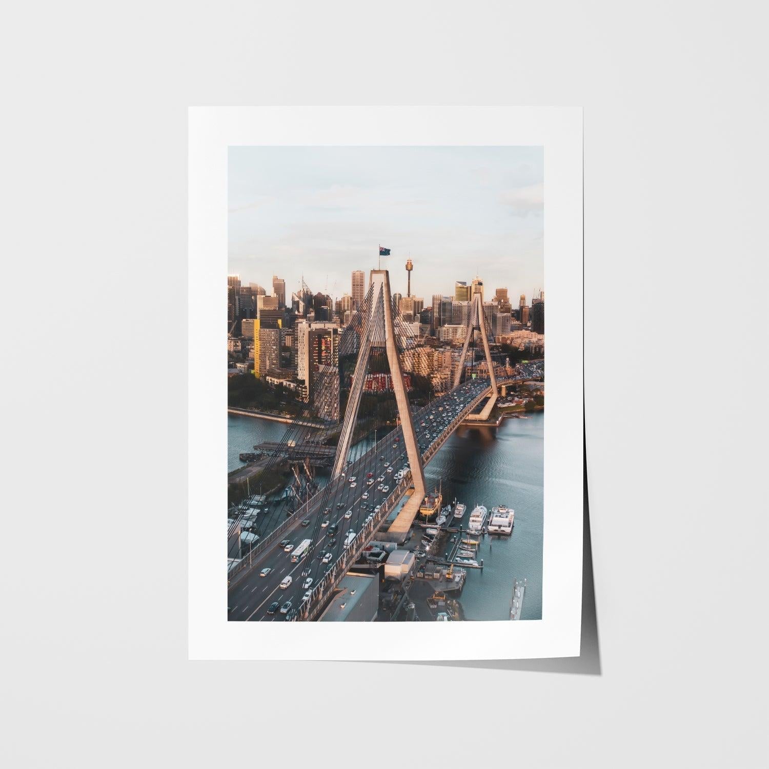 Anzac Bridge Sunset Art Print - Through Our Lens
