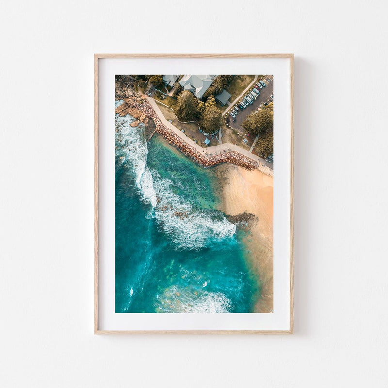 Avoca Beach Rockpool Art Print-Print-Through Our Lens-Oak Frame-Small-Portrait-Through Our Lens