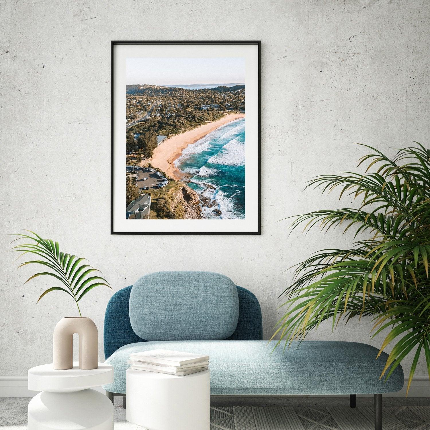 Avalon Beach Art Print-Print-Small-Black Frame-Portrait-Through Our Lens