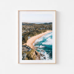 Avalon Beach Art Print-Print-Small-Oak Frame-Portrait-Through Our Lens