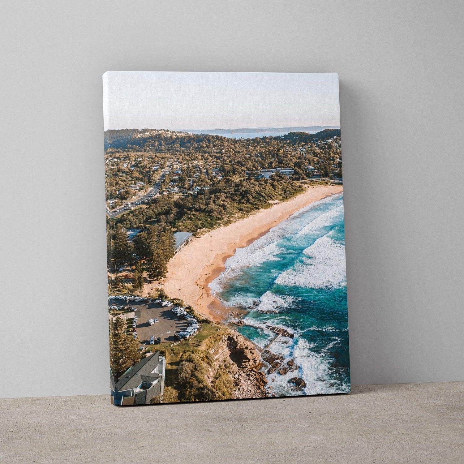 Avalon Beach Art Print-Print-Small-Stretched Canvas-Portrait-Through Our Lens