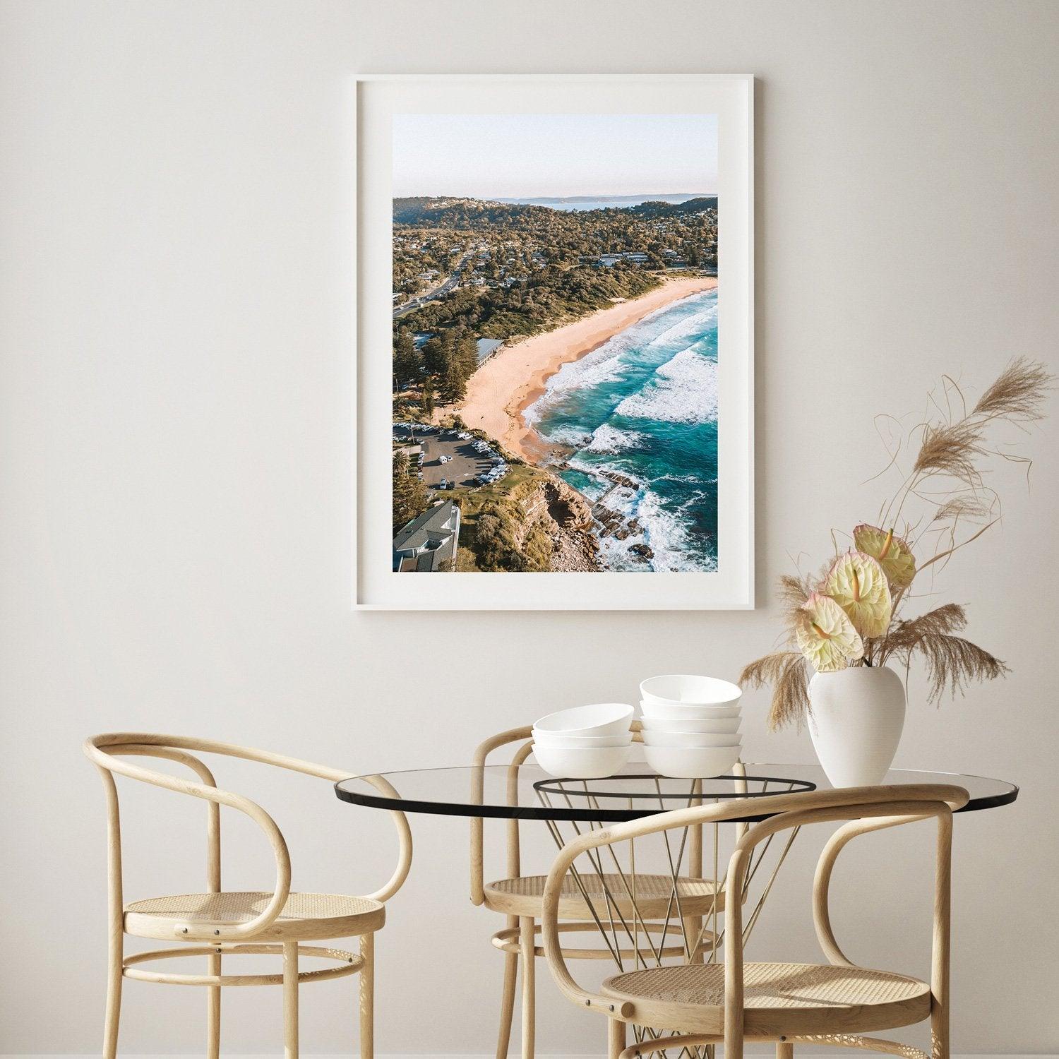 Avalon Beach Art Print-Print-Small-White Frame-Portrait-Through Our Lens