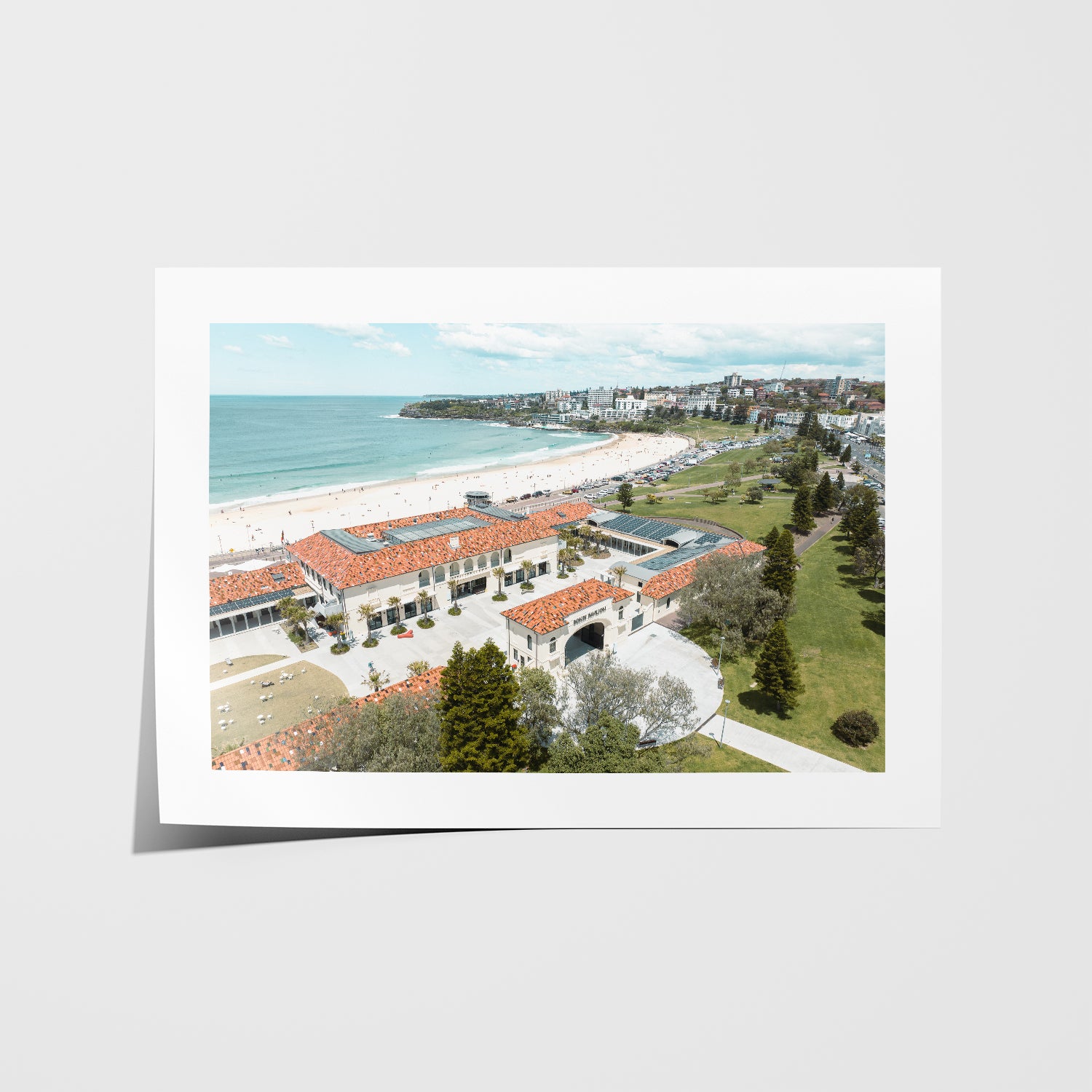 Bondi Pavilion architectural photography in white frame - Sydney coastal wall art