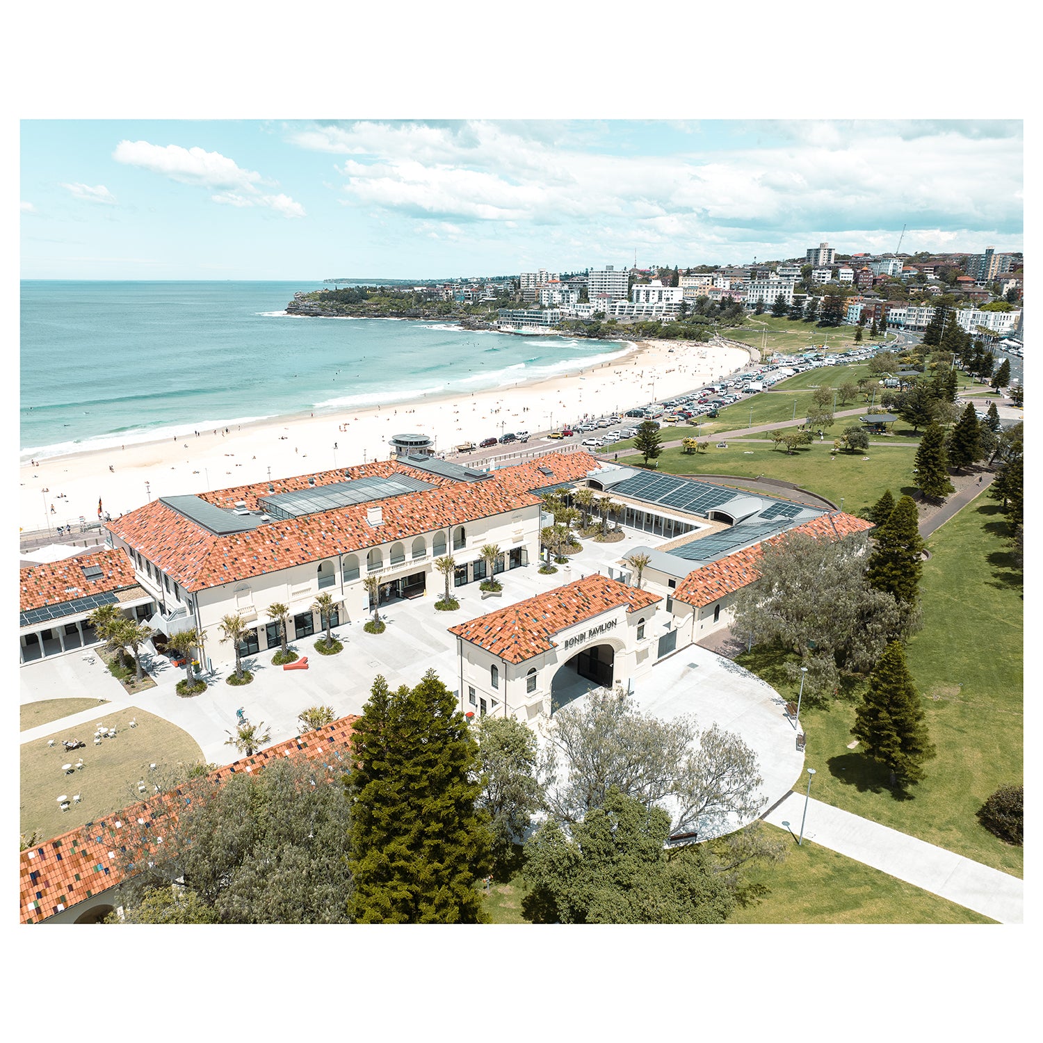 Bondi Pavilion architectural view unframed - iconic Sydney beach print wall art