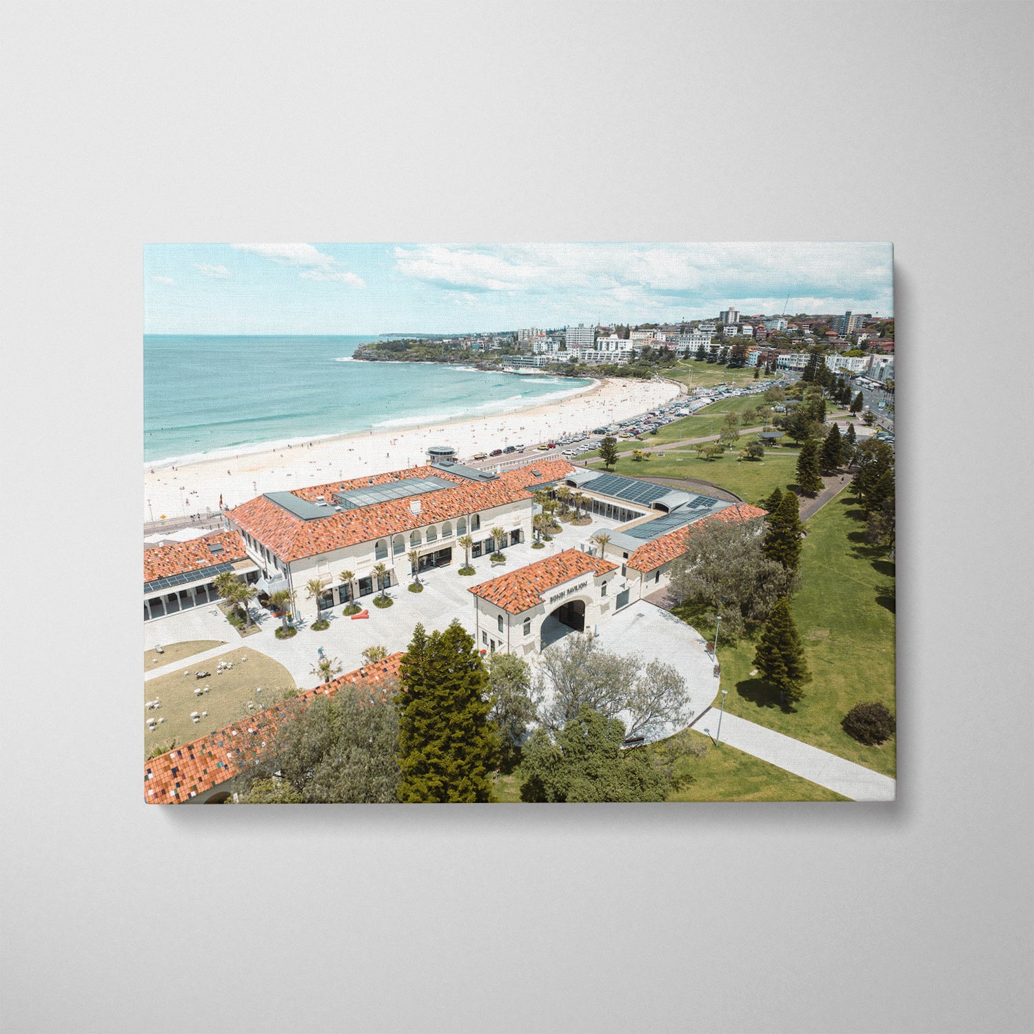 Bondi Pavilion architectural photograph in white frame - Sydney beach wall art