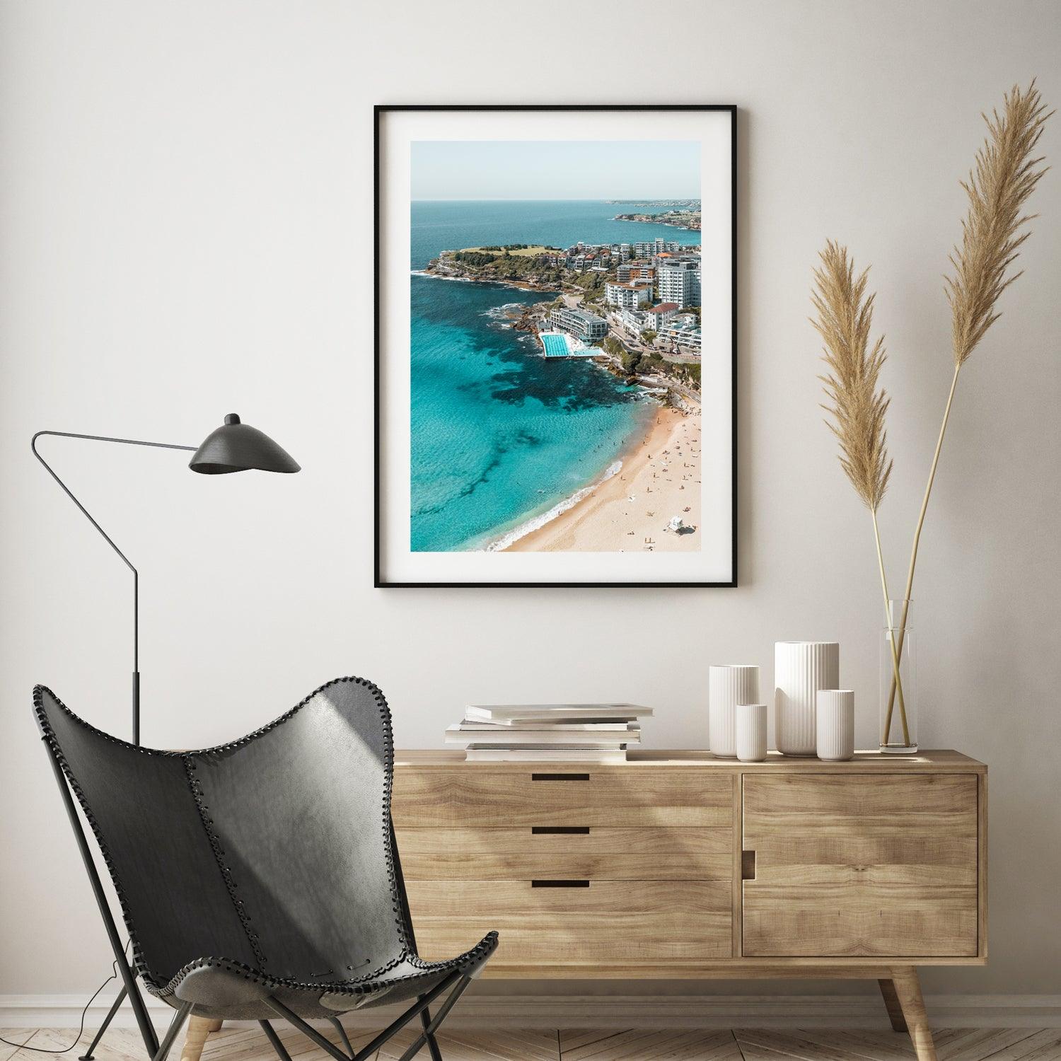 Bondi Views Art Print-Print-Through Our Lens-Black Frame-Small-Portrait-Through Our Lens