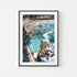 Bronte Beach aerial swimmers and waves - coastal photography in black frame