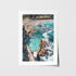 Bronte Beach aerial swimmers in white frame - coastal photography wall art