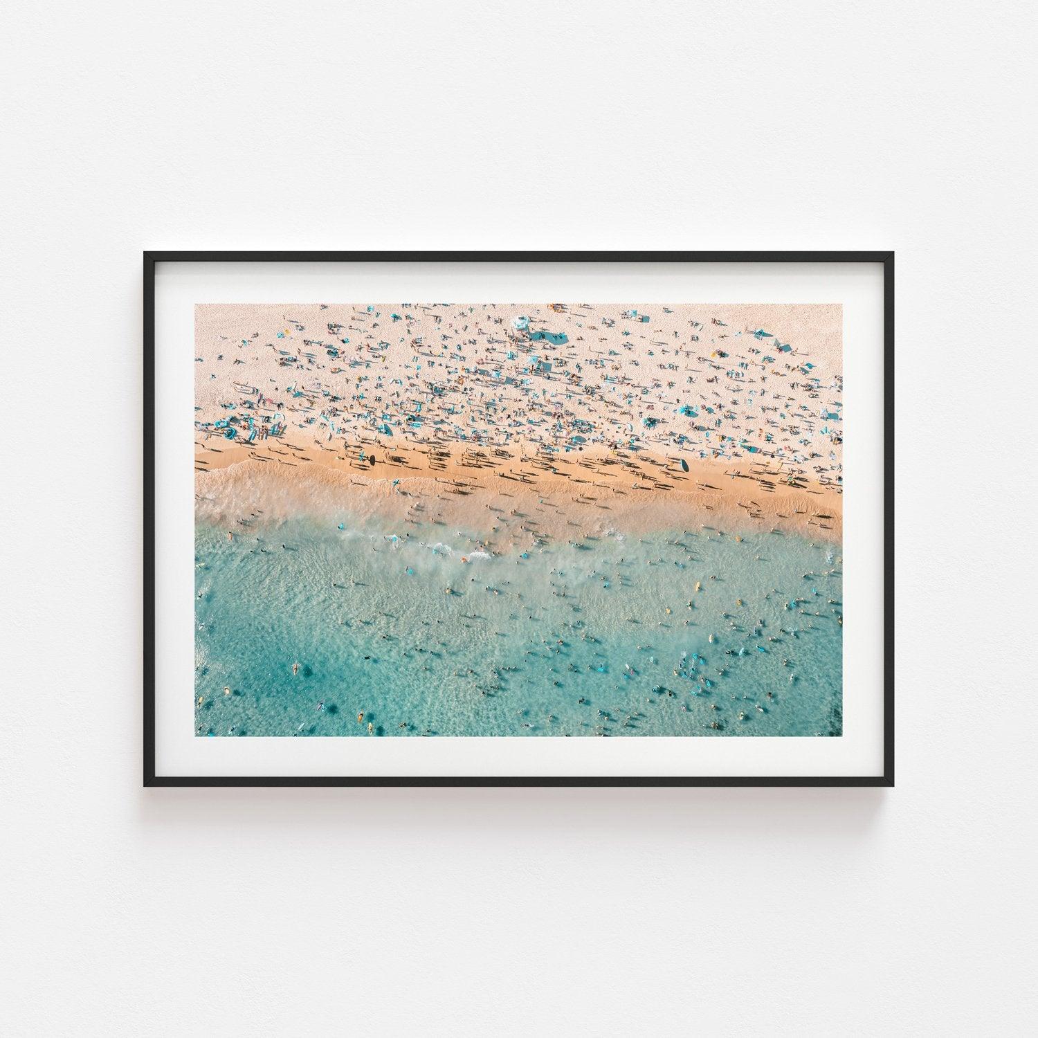 Bondi Summer Art Print-Print-Small-Black Frame-Landscape-Through Our Lens