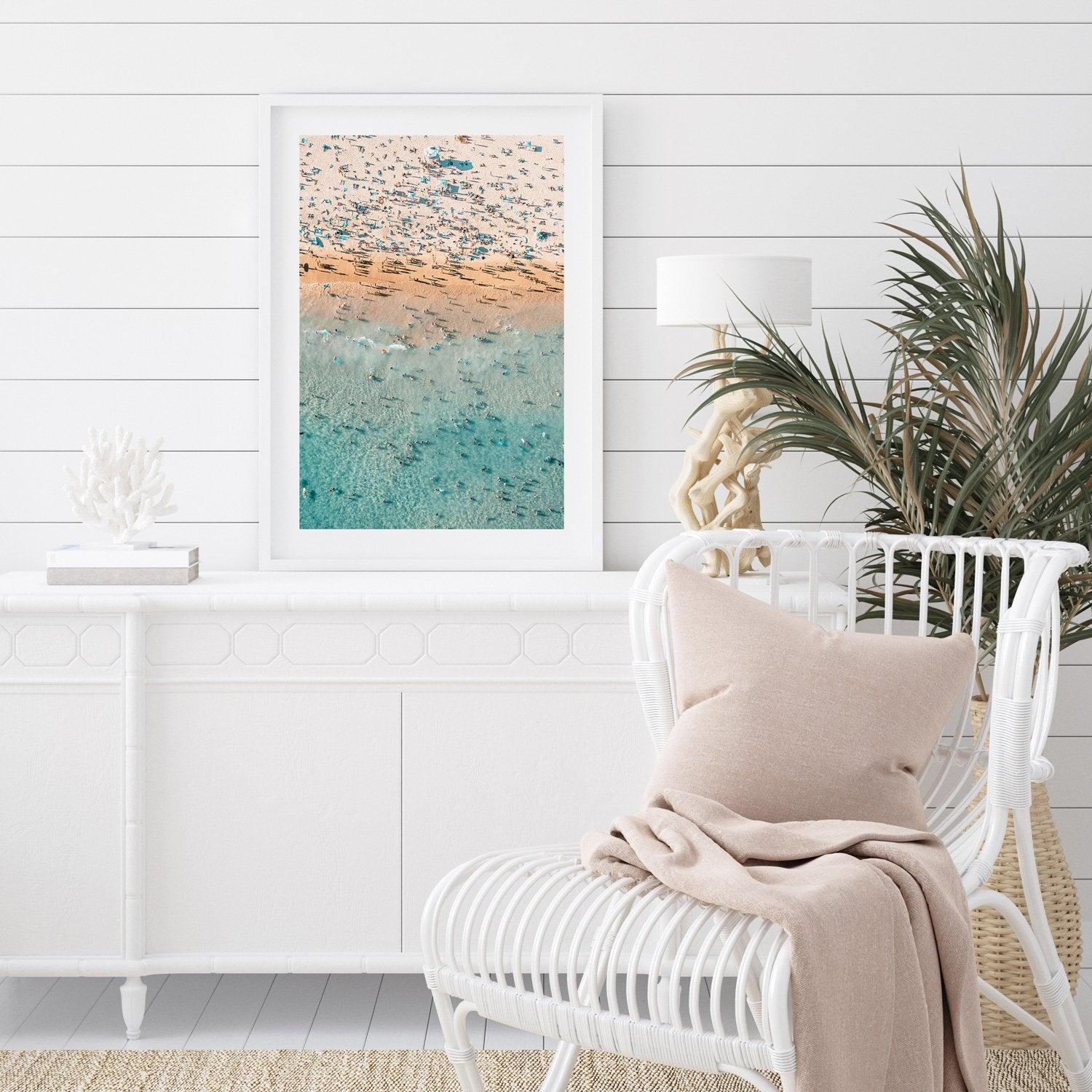 Bondi Summer Art Print-Print-Small-White Frame-Portrait-Through Our Lens