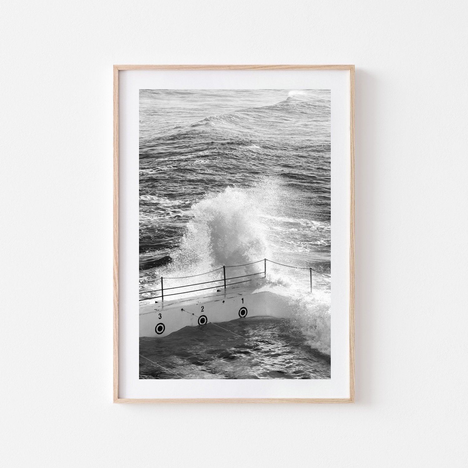 White Splash Wall Art Print-Print-Small-Oak Frame-Through Our Lens