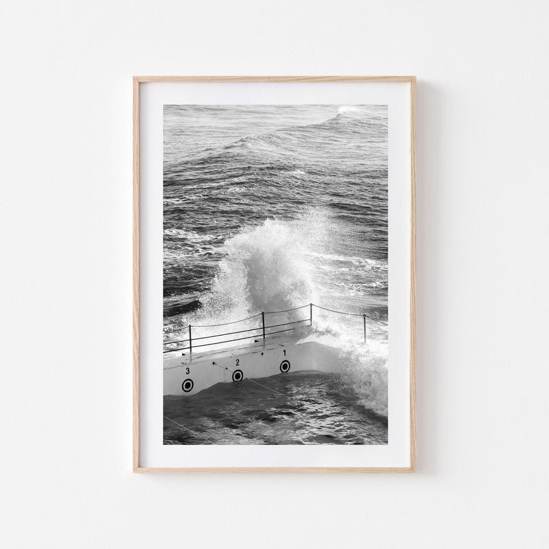 White Splash Wall Art Print-Print-Small-Oak Frame-Through Our Lens