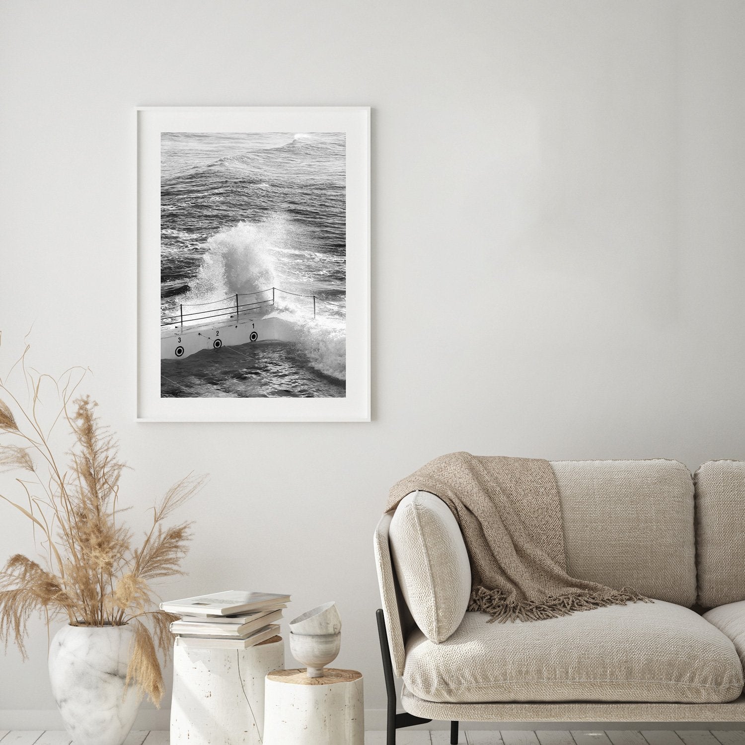 White Splash Wall Art Print-Print-Small-White Frame-Through Our Lens