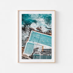 Icebergs Blues Art Print-Print-Small-Oak Frame-Through Our Lens