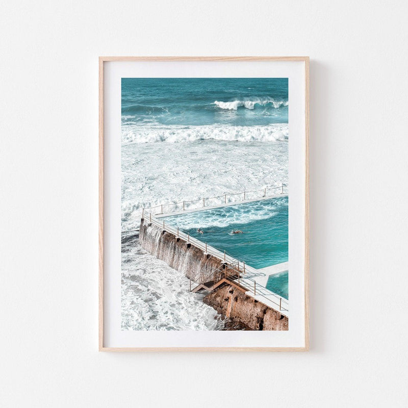 Icebergs Hustle Art Print-Print-Small-Oak Frame-Through Our Lens