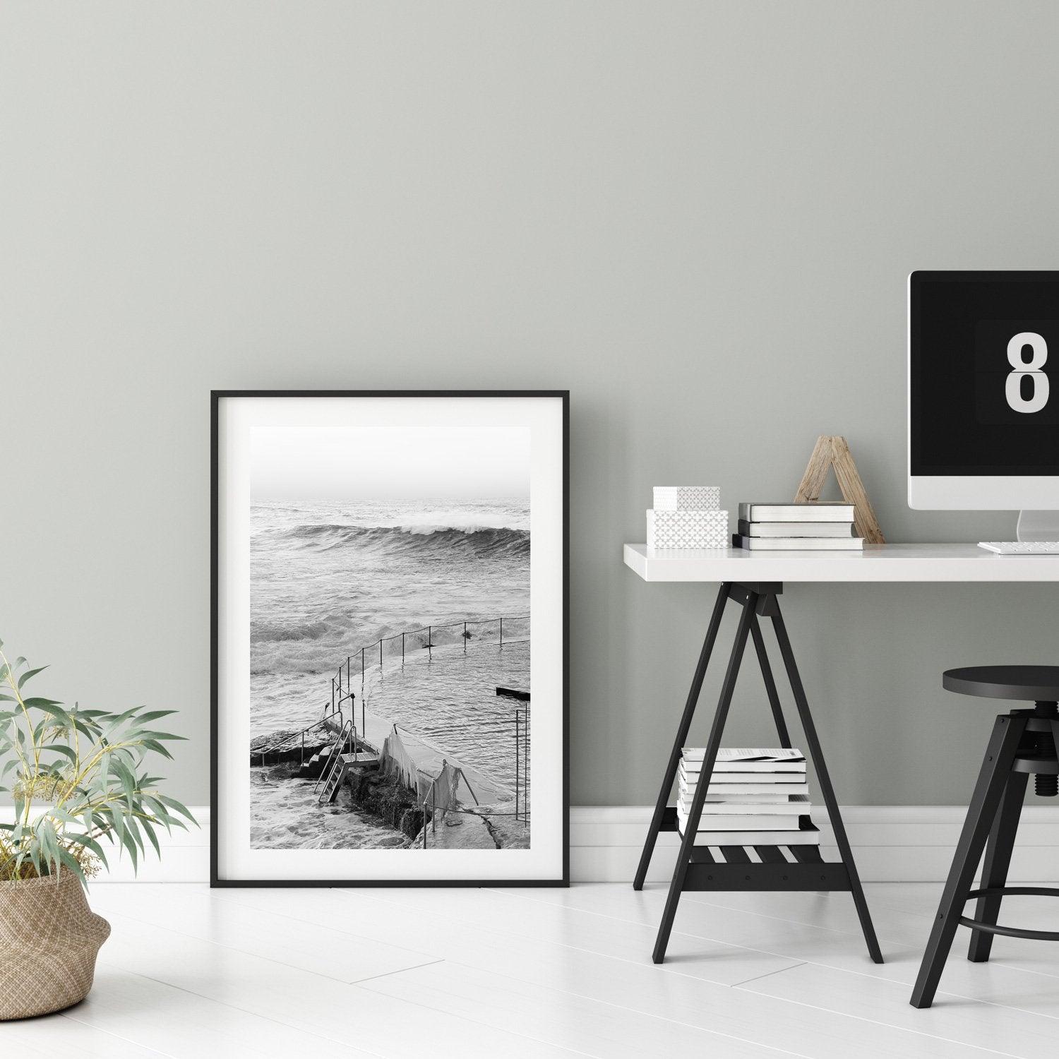 Bronte Baths Wall Art Print-Print-Small-Black Frame-Through Our Lens