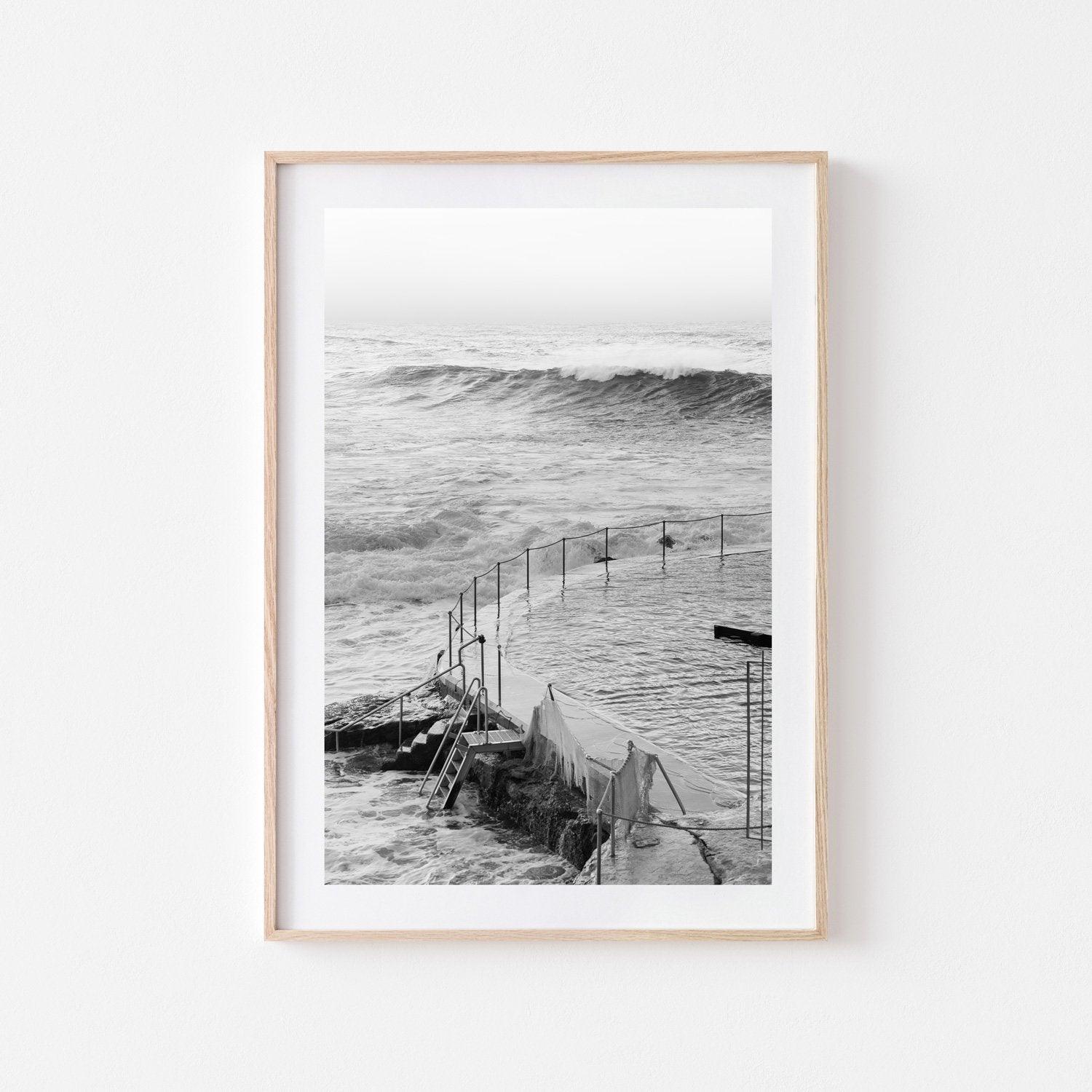 Bronte Baths Wall Art Print-Print-Small-Oak Frame-Through Our Lens