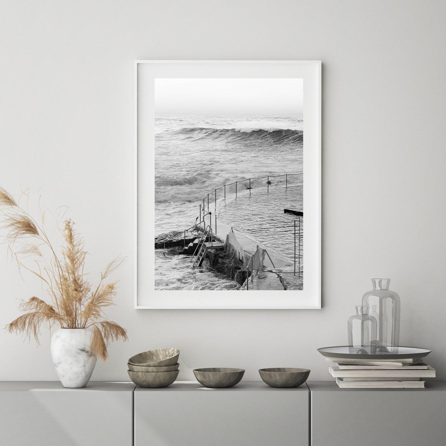 Bronte Baths Wall Art Print-Print-Small-White Frame-Through Our Lens