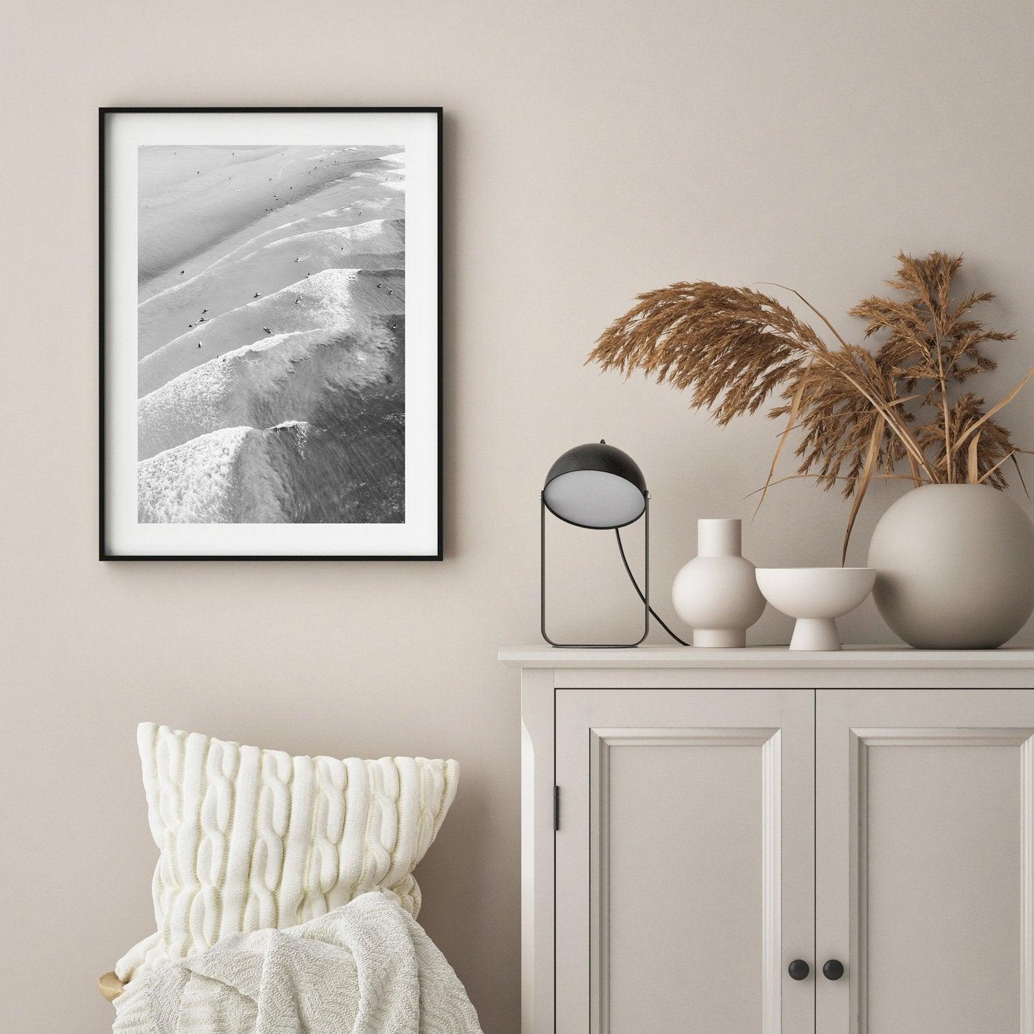 Breaking Waves Wall Art Print-Print-Small-Black Frame-Through Our Lens